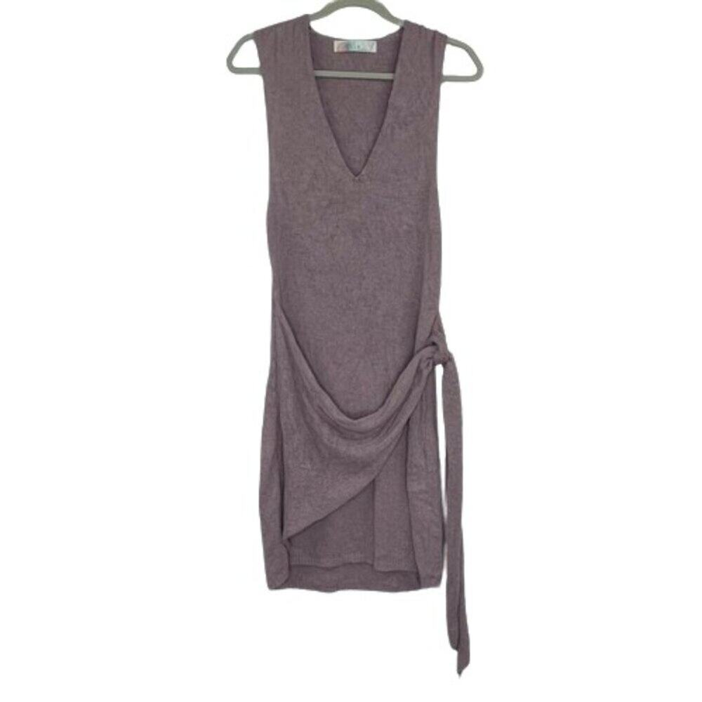 FP Beach Free People purple poppy knit mini dress with wrap skirt size Medium